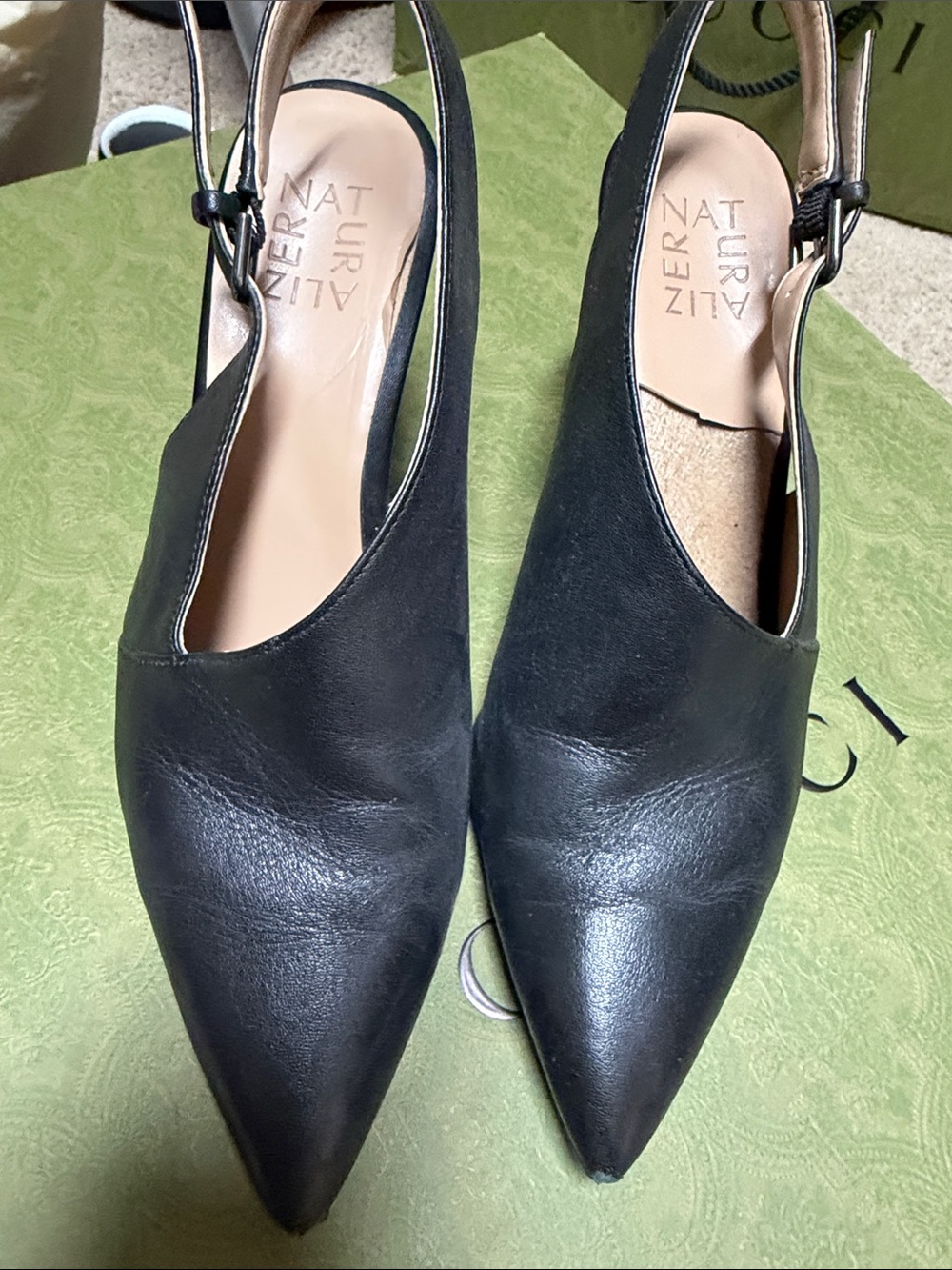 Naturalizer Black Pointed Slingback Pumps